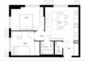 Продаю 2-ком. квартиру, 50.7 м2, Москва, ЮЗАО