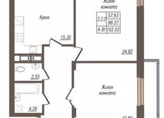 Продается трехкомнатная квартира, 103 м2, Орловская область