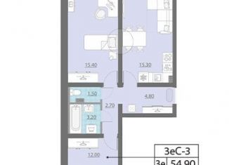 2-комнатная квартира на продажу, 54.7 м2, Санкт-Петербург, улица Дыбенко, 7к3, ЖК Цивилизация