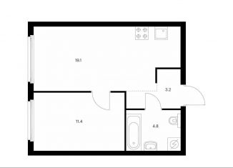 Продам 1-комнатную квартиру, 38.5 м2, Москва, ЖК Барклая 6