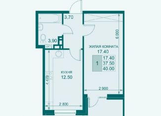 Продается 1-комнатная квартира, 40 м2, поселок Южный, Екатерининская улица, 5к1