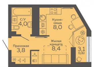 Квартира на продажу студия, 25.8 м2, Екатеринбург, улица 8 Марта, 204Г, улица 8 Марта