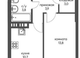 Продам 1-комнатную квартиру, 38.2 м2, Новосибирск, метро Золотая Нива, улица Коминтерна, 1с