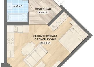 Продажа 1-комнатной квартиры, 38.1 м2, Екатеринбург, ЖК Просторы