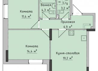 Продам двухкомнатную квартиру, 59.2 м2, Ижевск, жилой район Север