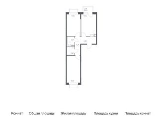Продаю 2-комнатную квартиру, 57.3 м2, Московская область, жилой комплекс Томилино Парк, к6.2