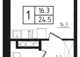 Продам квартиру студию, 25.4 м2, Звенигород, 3-й микрорайон, к10