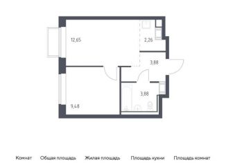 Однокомнатная квартира на продажу, 32.2 м2, посёлок Мирный, жилой комплекс Томилино Парк, к6.1