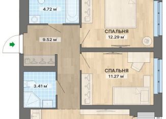 Продается 2-ком. квартира, 60.8 м2, Екатеринбург, ЖК Северное Сияние, улица Уральских Рабочих