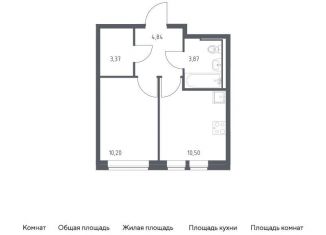 1-комнатная квартира на продажу, 32.8 м2, Москва