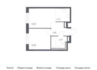 Однокомнатная квартира на продажу, 33.9 м2, деревня Лаголово, жилой комплекс Квартал Лаголово, 1