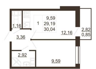 Продажа 1-комнатной квартиры, 30 м2, Ленинградская область, улица Хохлова, 16