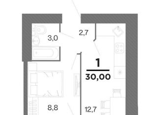 Однокомнатная квартира на продажу, 30 м2, Рязань