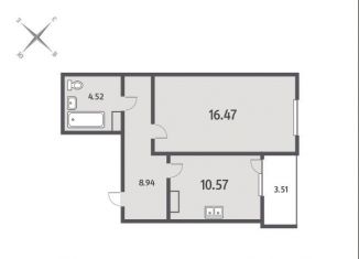 Продажа 1-комнатной квартиры, 40.5 м2, Ленинградская область, улица Чехова, 41к2