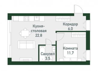 Продаю квартиру свободная планировка, 43.7 м2, Челябинская область, Спортивная улица, 22