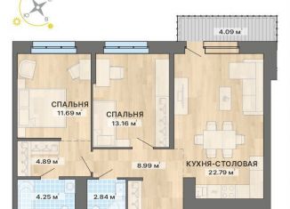 Продается 2-комнатная квартира, 72.7 м2, Екатеринбург, метро Уралмаш