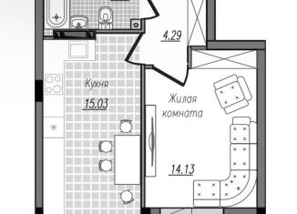 Продам 1-комнатную квартиру, 41.9 м2, Смоленск