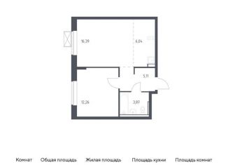 Продается 1-комнатная квартира, 43.7 м2, Московская область