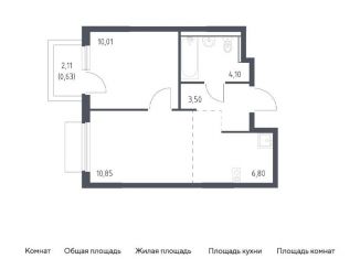 1-комнатная квартира на продажу, 35.9 м2, деревня Мисайлово, микрорайон Пригород Лесное, к18