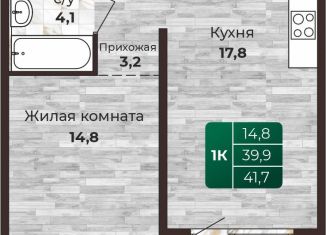 Продается 1-комнатная квартира, 41.7 м2, Барнаул