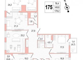 Продам 4-комнатную квартиру, 178 м2, Санкт-Петербург, проспект Патриотов, 35