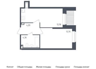 Продается 1-комнатная квартира, 34.9 м2, Санкт-Петербург, метро Рыбацкое, жилой комплекс Живи в Рыбацком, 5