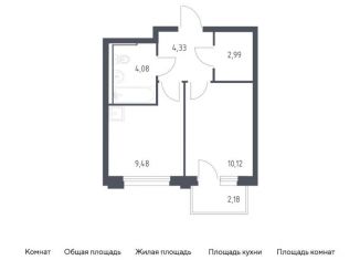 Продажа 1-комнатной квартиры, 31.7 м2, Тюмень, жилой комплекс Чаркова 72, 1.4