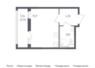 Квартира на продажу студия, 26 м2, деревня Новосаратовка