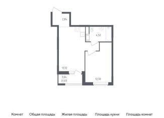 Продаю 1-комнатную квартиру, 39.4 м2, деревня Новосаратовка