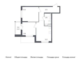 Продается двухкомнатная квартира, 52.3 м2, Ленинградская область