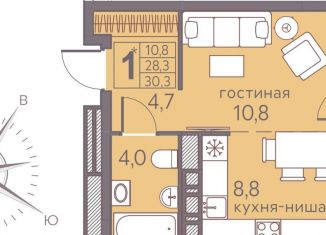 Продам квартиру студию, 30.3 м2, Пермь, ЖК Погода, Серебристая улица, 7