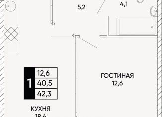Продажа 1-комнатной квартиры, 42.3 м2, Ростовская область