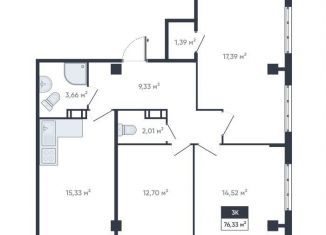 Продается 3-комнатная квартира, 76.3 м2, Мурино, улица Шоссе в Лаврики, 64к4, ЖК Ромашки