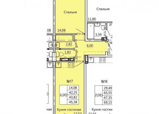 Продам 2-комнатную квартиру, 45.4 м2, Курск, Театральная улица, 18, Железнодорожный округ