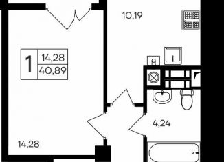 Продается однокомнатная квартира, 40.9 м2, Крым