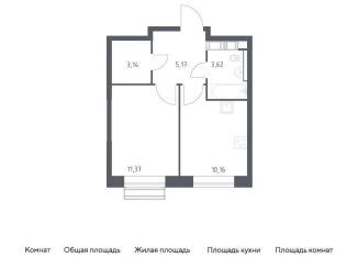 Продам 1-комнатную квартиру, 33.5 м2, поселение Филимонковское, жилой комплекс Цветочные Поляны, к8