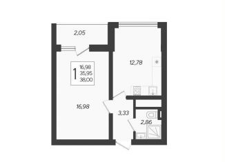 1-комнатная квартира на продажу, 38 м2, Сочи