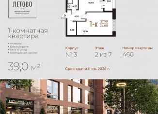 Продается 1-комнатная квартира, 39 м2, поселение Сосенское