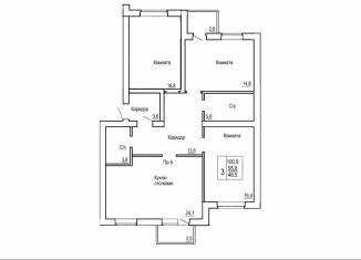 Продаю 3-комнатную квартиру, 95.8 м2, Ростовская область, Индустриальная улица, 14