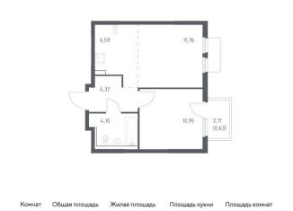 Продам 1-комнатную квартиру, 38.4 м2, Московская область, Каширское шоссе - Молоково - Андреевское