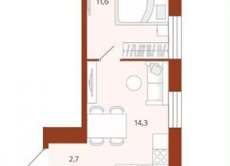 1-комнатная квартира на продажу, 32.9 м2, Тюмень
