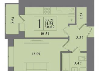 Продается однокомнатная квартира, 31.9 м2, Калининград, Крейсерская улица, 13к1