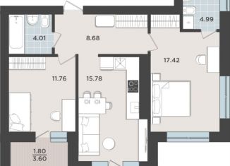 2-комнатная квартира на продажу, 65.1 м2, Калининградская область, улица Александра Невского, 194