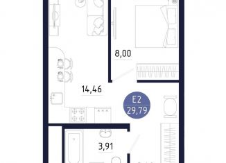 1-комнатная квартира на продажу, 29.8 м2, Тульская область