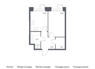 Продажа однокомнатной квартиры, 35.1 м2, поселение Мосрентген, многофункциональный комплекс Тропарево Парк, к2.3