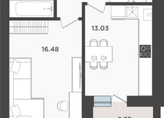 Продам 1-комнатную квартиру, 42.9 м2, Калининградская область, Центральная площадь