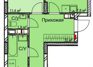 Продажа 2-комнатной квартиры, 59.6 м2, Нижний Новгород