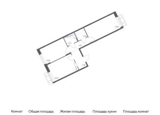 Продам двухкомнатную квартиру, 57 м2, Московская область