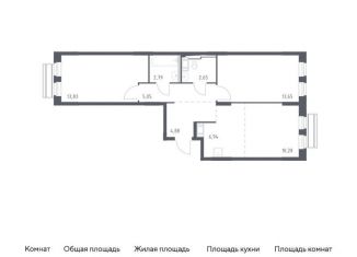 Двухкомнатная квартира на продажу, 60.1 м2, Московская область