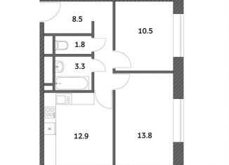2-комнатная квартира на продажу, 50.8 м2, поселение Внуковское